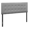 Monarch Specialties Bed, Headboard Only, Queen Size, Bedroom, Upholstered, Pu Leather Look, Grey, Transitional I 6001Q